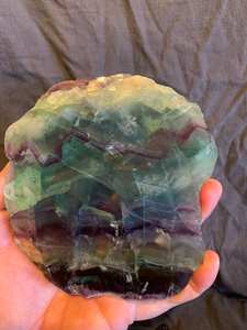 Flourite Slab with free black metal stand #1