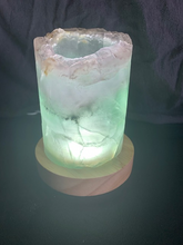 Load image into Gallery viewer, Fluorite Hollow tube comes with USB LED light base (for light lamp) #4