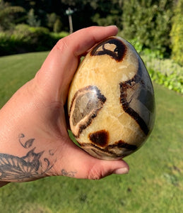 Septarian (Dragon Stone) Big Egg&sphere with heart and mini Sphere set