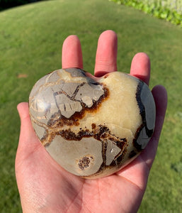 Septarian (Dragon Stone) Big Egg&sphere with heart and mini Sphere set