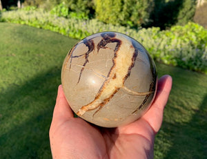 Septarian (Dragon Stone) Big 1.3kg Sphere, 325grams Egg, 175grams Sphere Set