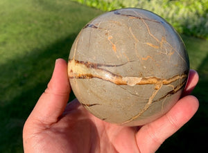 Septarian (Dragon Stone) Big 1.3kg Sphere, 325grams Egg, 175grams Sphere Set