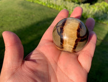 Load image into Gallery viewer, Septarian (Dragon Stone) Big 1.3kg Sphere, 325grams Egg, 175grams Sphere Set