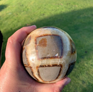 Septarian (Dragon Stone) big 1.25kg Sphere, 300gm Egg and mini 225gm Sphere set