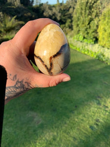 Septarian (Dragon Stone) big 1.25kg Sphere, 300gm Egg and mini 225gm Sphere set