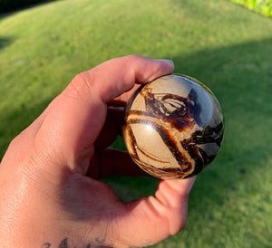 Septarian (Dragon Stone) big 1.25kg Sphere, 300gm Egg and mini 225gm Sphere set