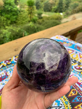 Load image into Gallery viewer, 1.850kg Chevron Amethyst Sphere and stand