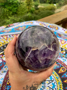 1.850kg Chevron Amethyst Sphere and stand