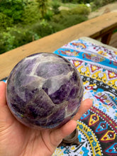 Load image into Gallery viewer, 1.750kg Chevron Amethyst Sphere and stand