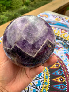 1.875kg Chevon Amethyst Sphere and stand