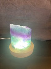 Load image into Gallery viewer, Flourite hollow tube comes with USB LED light base (for light lamp) med #9